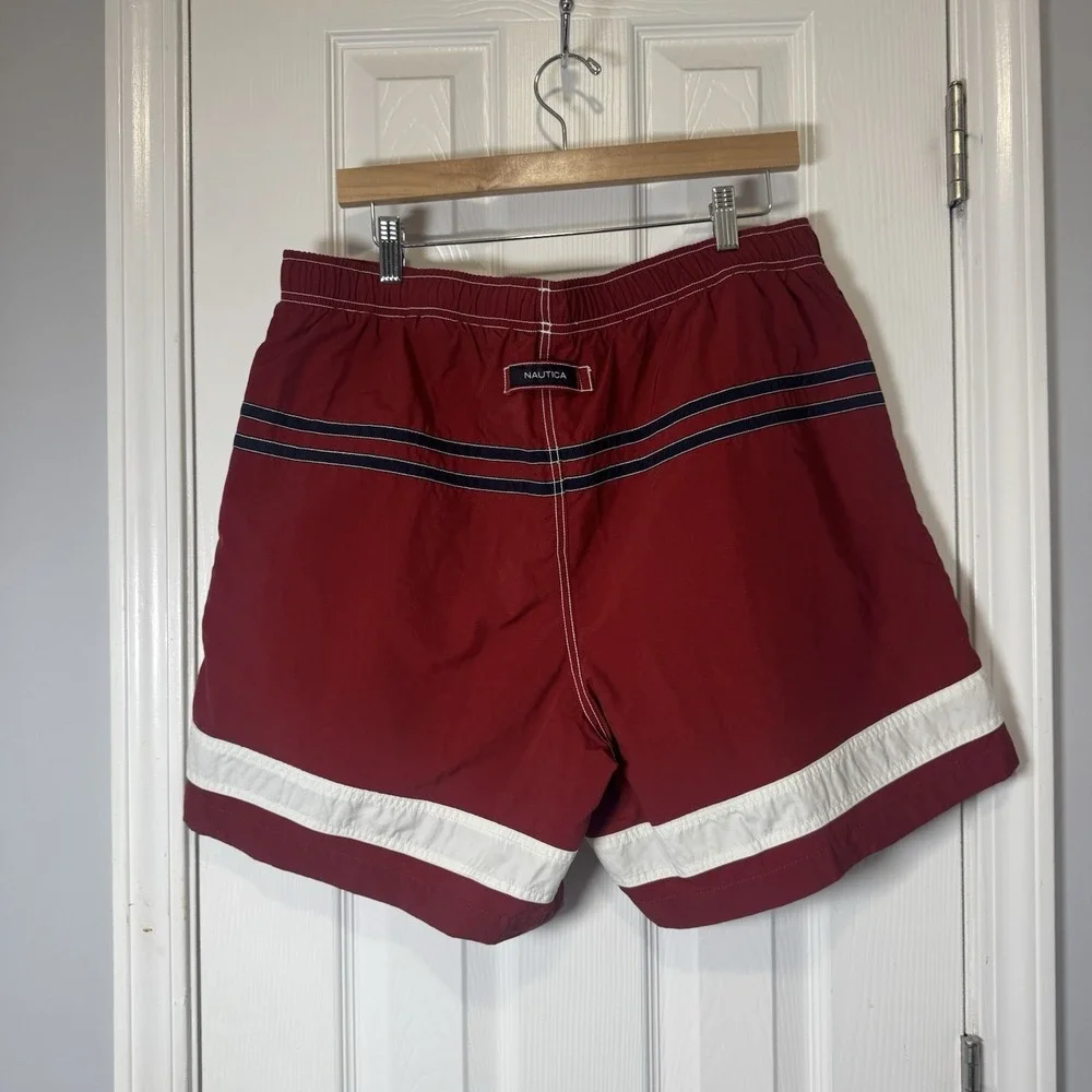 Vintage Nautica Swim Trunks Mens Large L Red